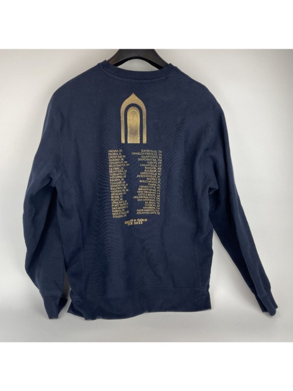 Greta Van Fleet Dreams in Gold Tour 2022 Sweatshirt – Double Sided Print Navy - Picture 2 of 4